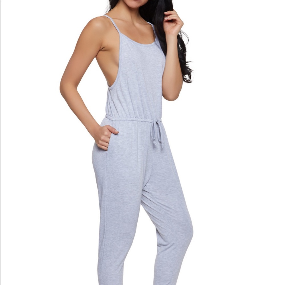 French Terry Line Jumpsuit